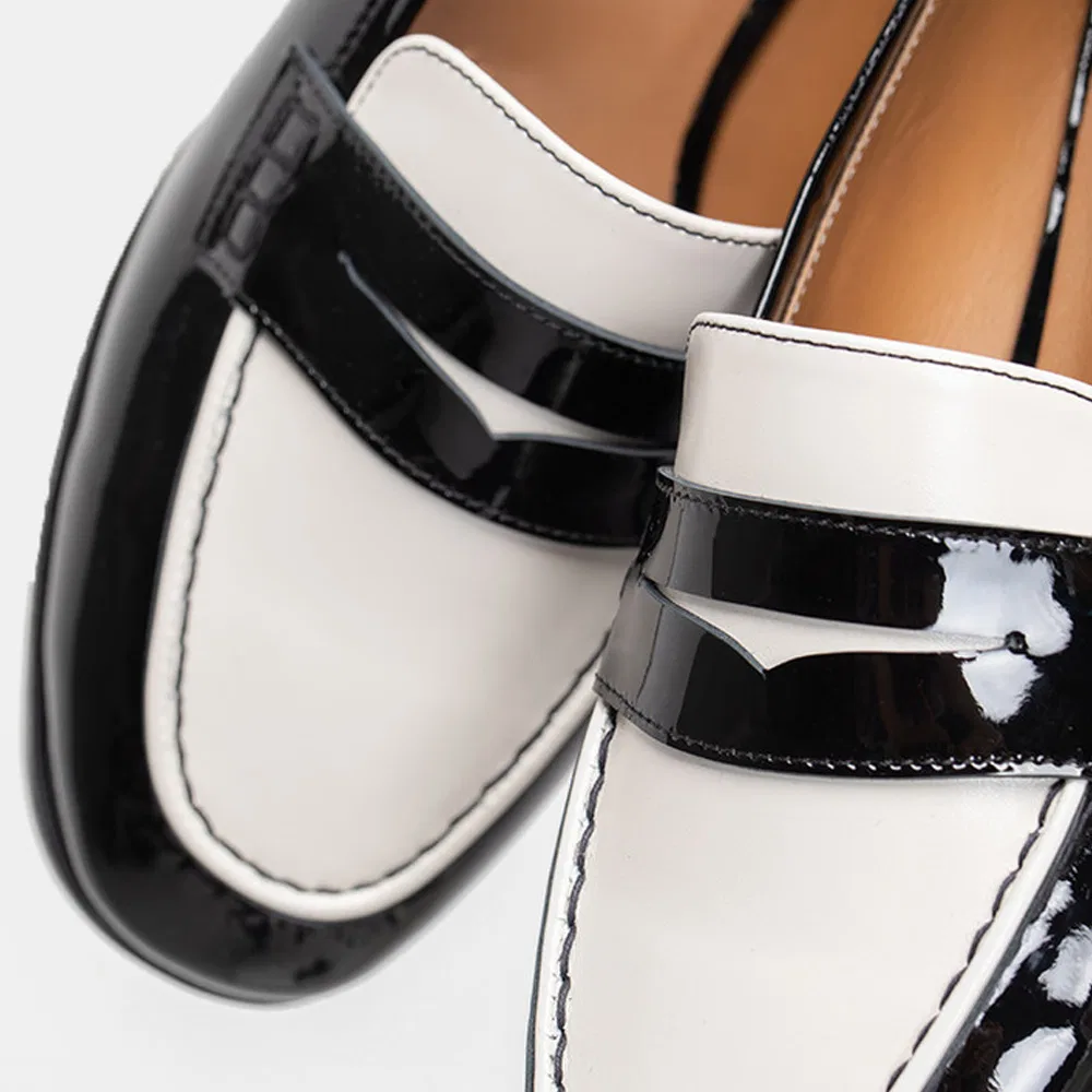 Мужские двухцветные лоферы Pio Twotone Penny Loafer Piano Black от Modiattico — фото 2