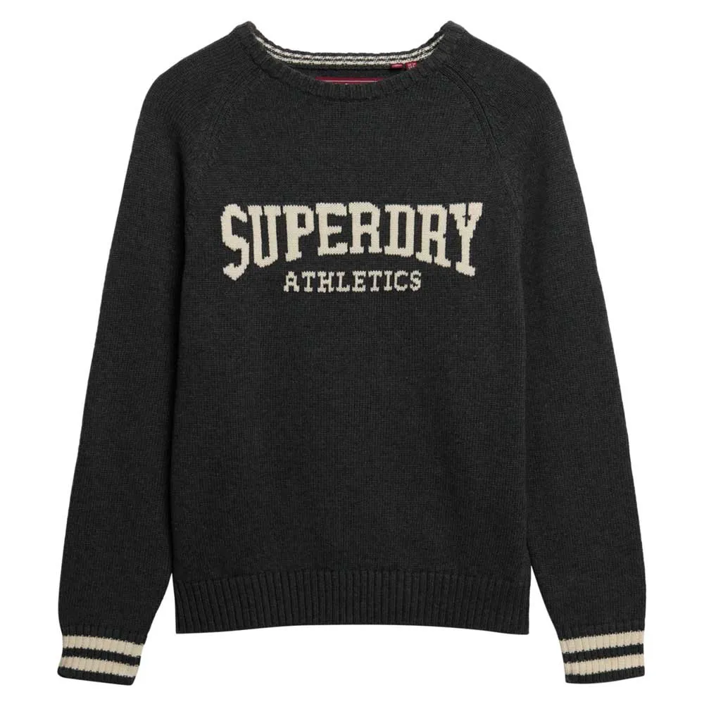 

Свитер Superdry Slouchy Intarsia Graphic, черный