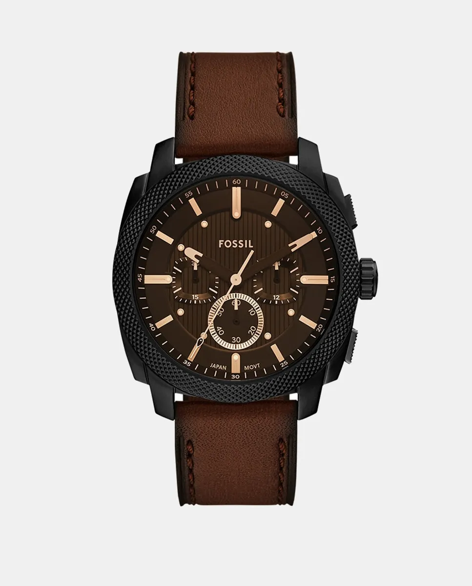 

Часы мужские Machine FS6101 Conograph из коричневой кожи Fossil, коричневый