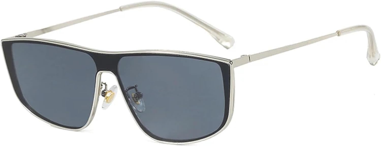 

Модные солнцезащитные очки в стиле стимпанк с металлическими дужками для женщин и мужчин, для активного отдыха, вождения и путешествий, с защитой от УФ-излучения UV400 TKKTLLT, Silver Gray