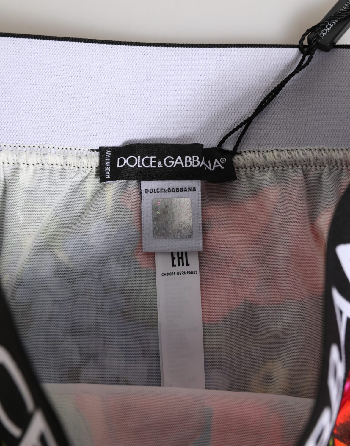 Трусики с высокой талией и разноцветным цветочным принтом Dolce & Gabbana, мультиколор — фото 3