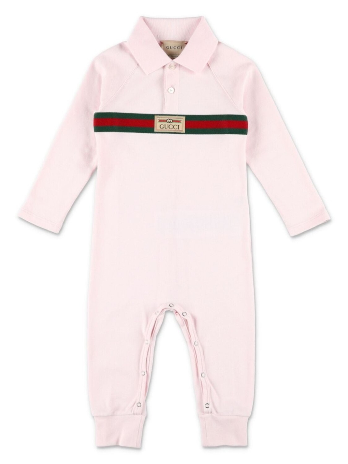 

Gucci Kids ромпер с отделкой Web, розовый