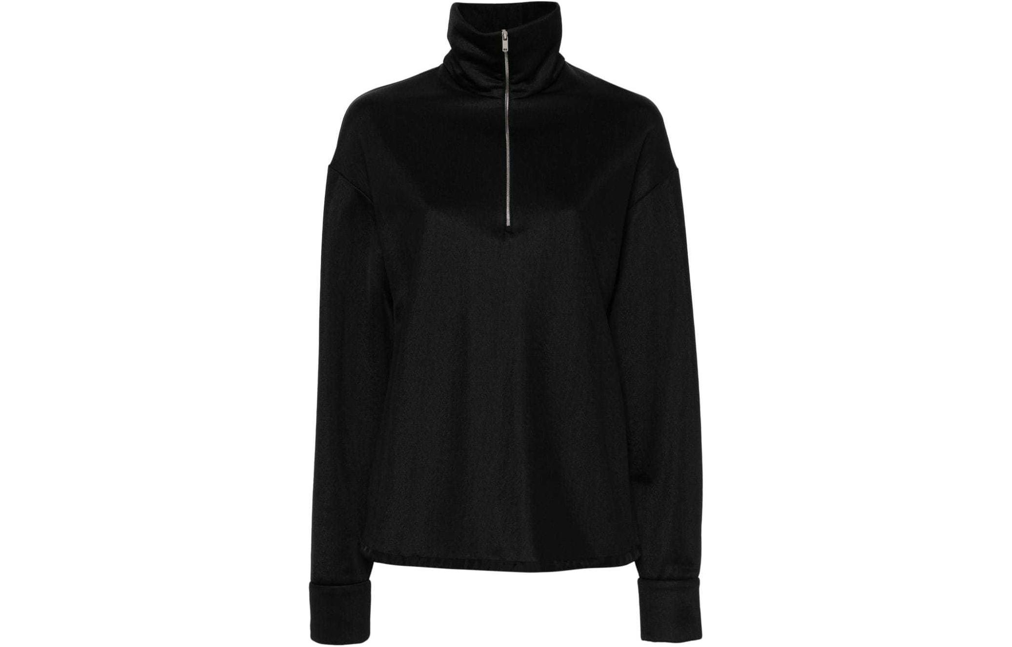 

Полузастегивающийся свитшот JIL SANDER, черный