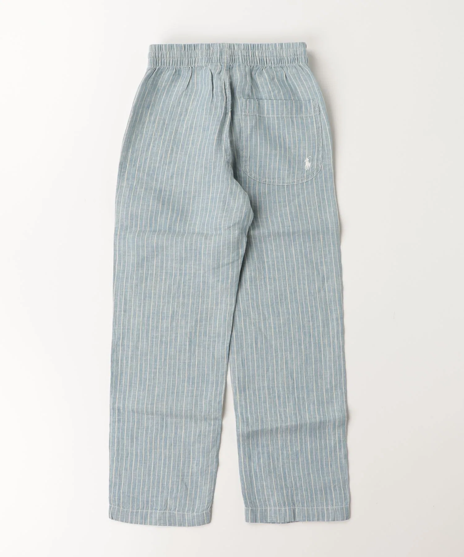 Детские льняные брюки в полоску POLO RALPH LAUREN CHILDRENSWEAR тёмно-синие — фото 4