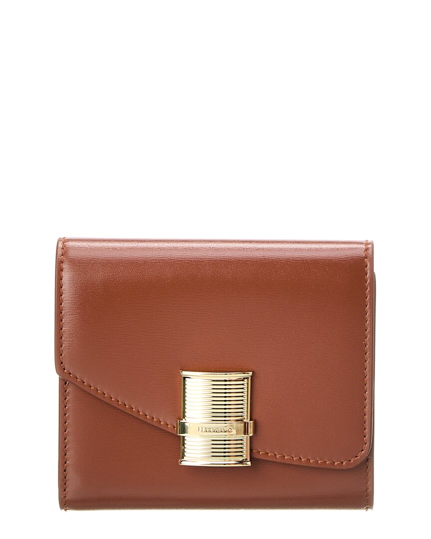 

Компактный кожаный кошелек Ferragamo Fiamma Salvatore Ferragamo, коричневый