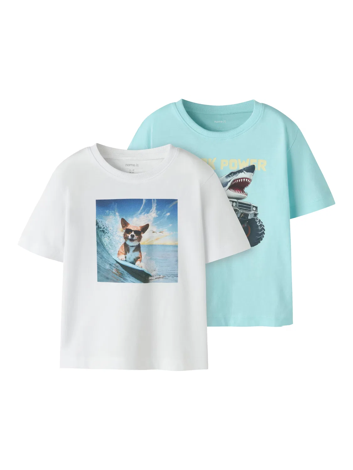 Футболка 'NMMVOTO' Name It, Navy/Aqua/White