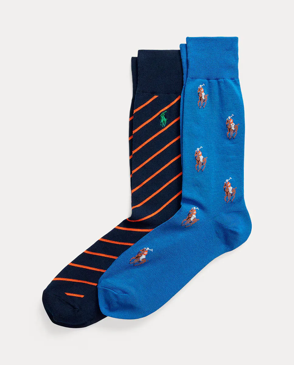 

Упаковка из 2 пар коротких мужских носков с принтом Polo Ralph Lauren, синий