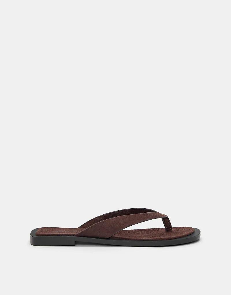 Сандалии Pull&Bear Flat коричневого цвета