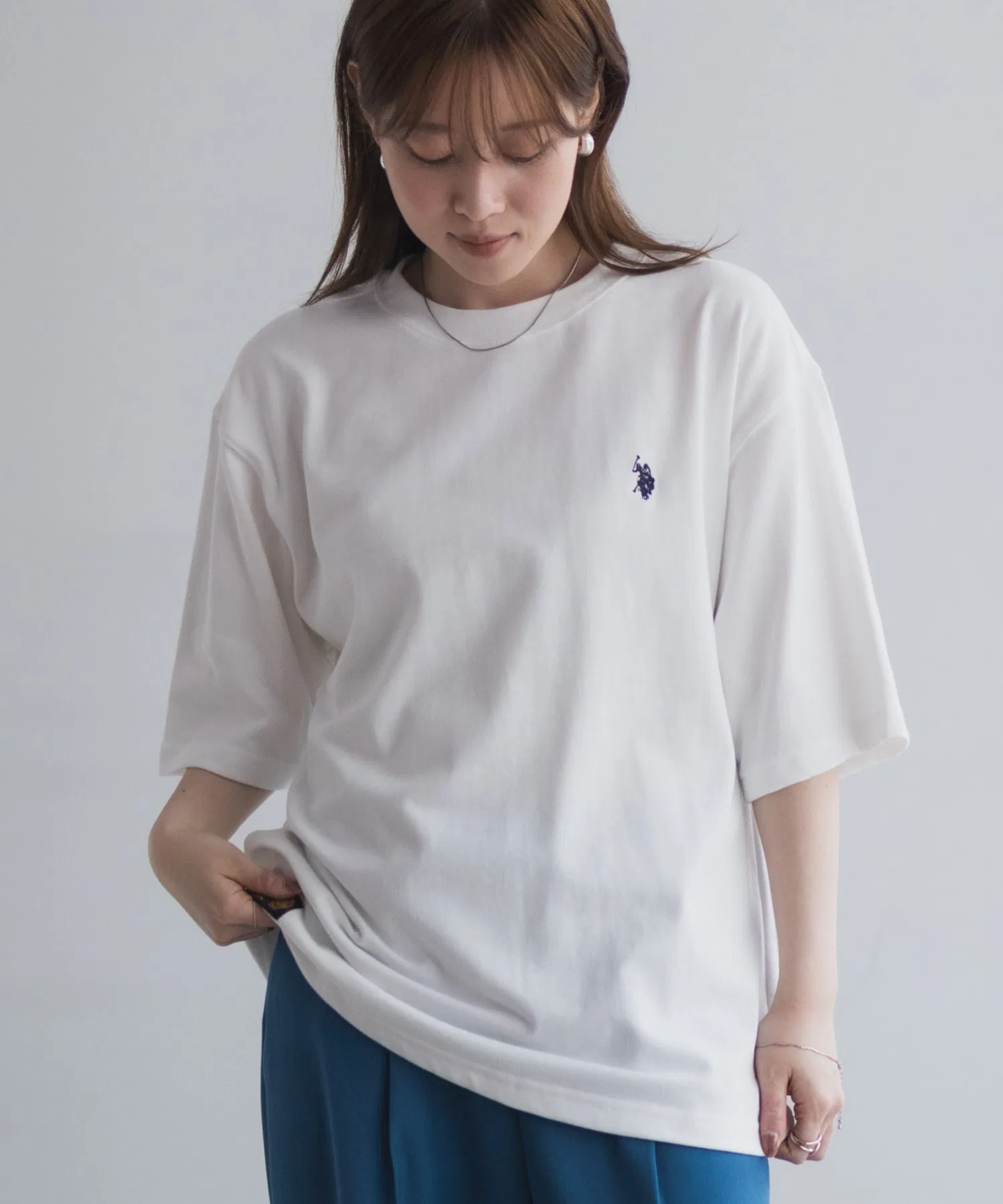 Унисекс футболка U.S. POLO ASSN. с вышивкой, тёмно-синяя — фото 3