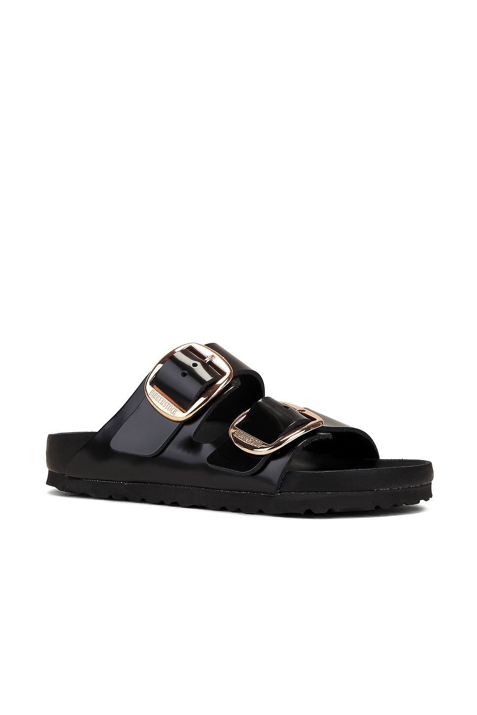 Изысканные блестящие сандалии Arizona с большой пряжкой BIRKENSTOCK, черный — фото 2