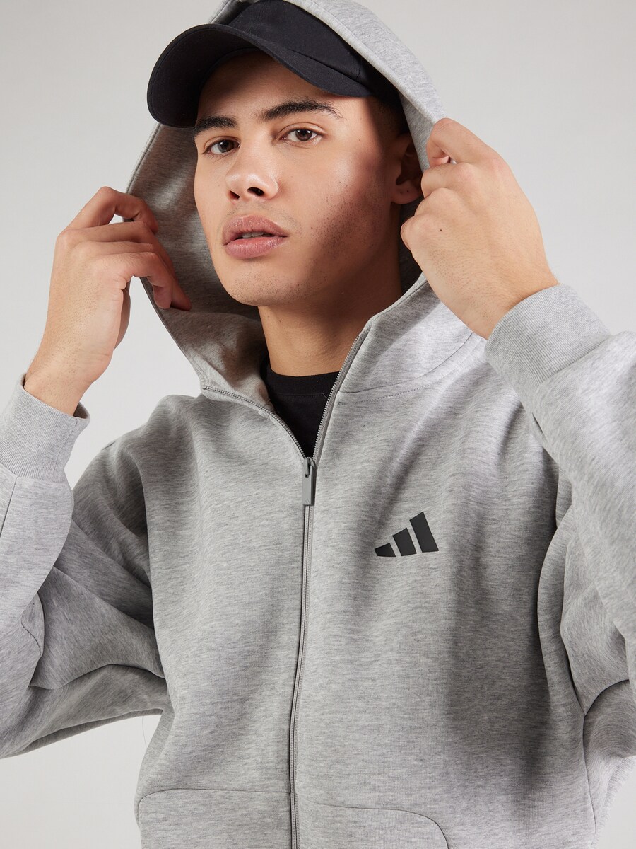 Спортивная толстовка с капюшоном на молнии ADIDAS SPORTSWEAR, серый — фото 3