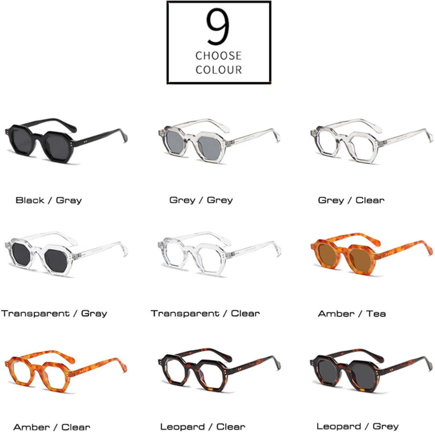 

Солнцезащитные очки с защитой от УФ-излучения UV400 | Маленькие женские и мужские, для занятий спортом на открытом воздухе и вождения DSVIGF, Black Clear