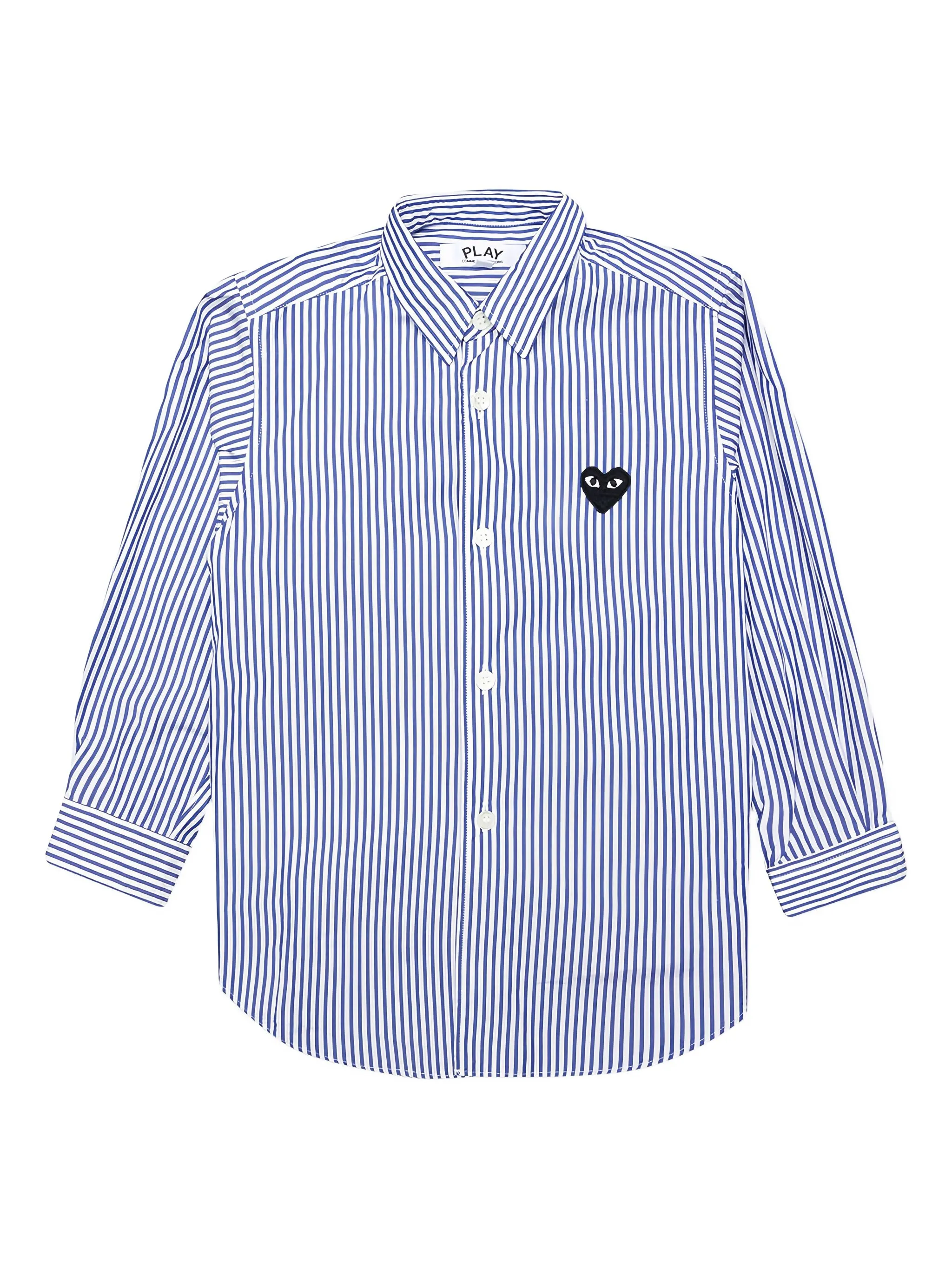 

Полосатая рубашка с логотипом Comme Des Garçons Play Kids, синий