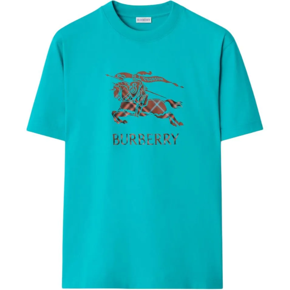 Футболка Burberry из хлопка с логотипом equestrian, Atomic синий — фото 3