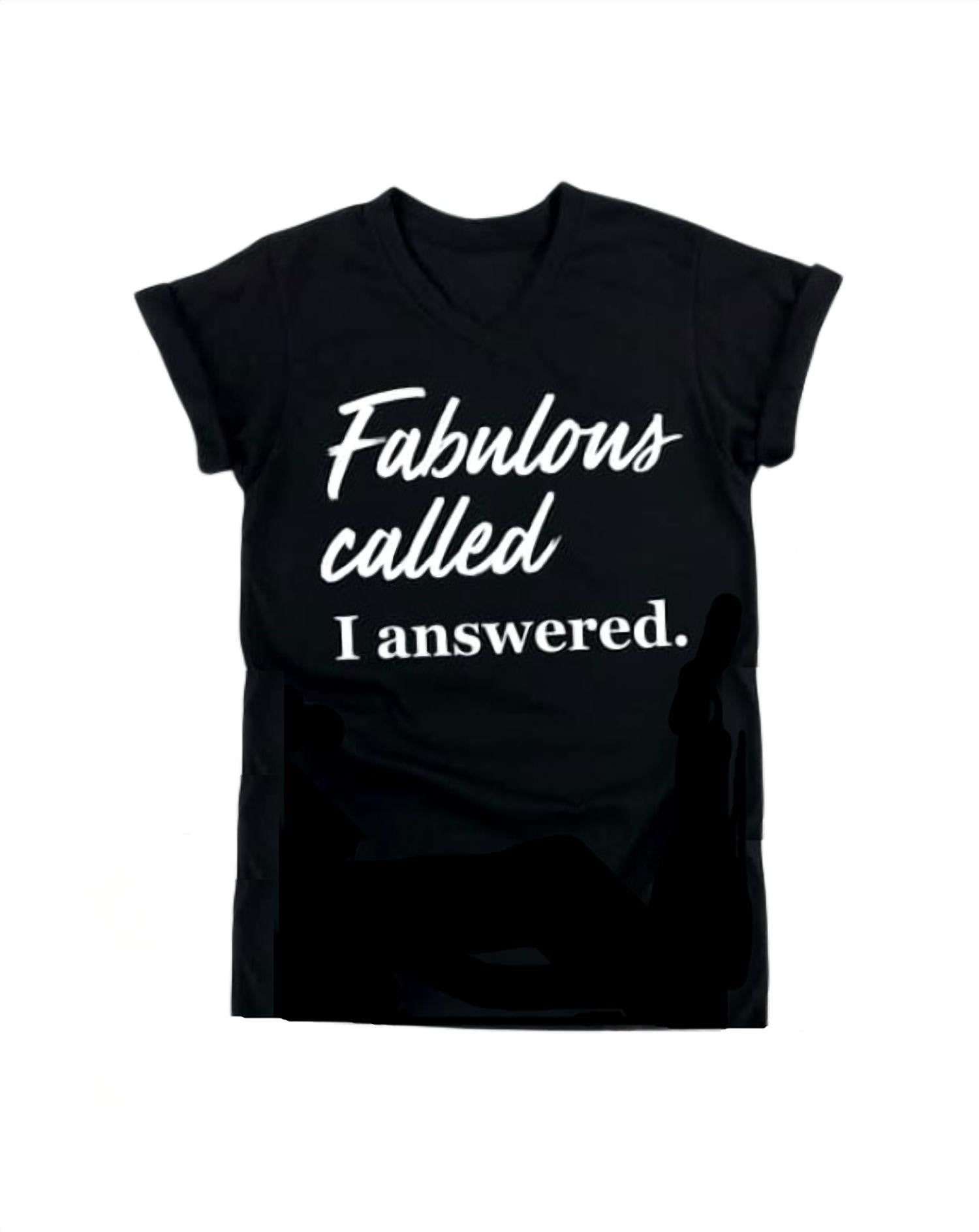 

Женская футболка с рисунком Fabulous Called Graphic Tee Shirt черного цвета She Shed