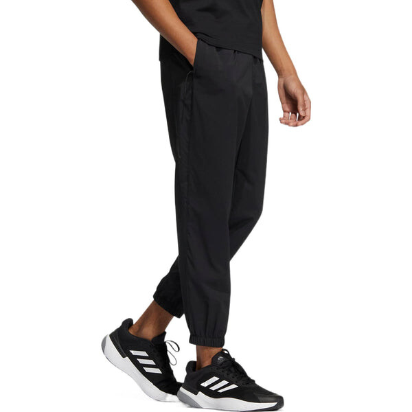 Спортивные штаны Men's adidas Solid Color Brand Logo Elastic Waistband Bundle Feet Sports Pants/Trousers/Joggers Black, черный — фото 4