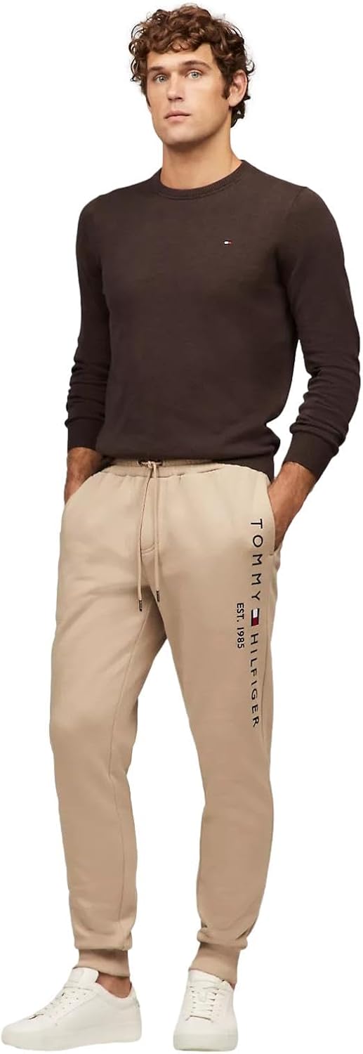 Мужские спортивные брюки с логотипом и карманами TOMMY HILFIGER, размер M, цвет P Navy, Beige — фото 2