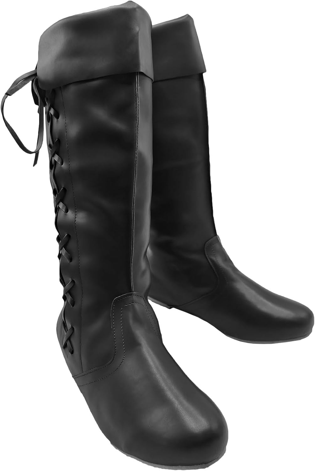 

Средневековые Ренессансные пиратские сапоги для мужчин, Хэллоуин, костюмные сапоги из искусственной кожи, готическая обувь для косплея для взрослых Junqiako, черный