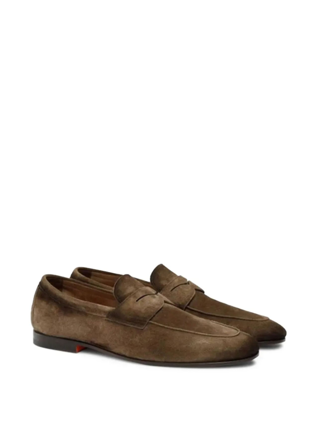 Замшевые мокасины Santoni, коричневый — фото 2