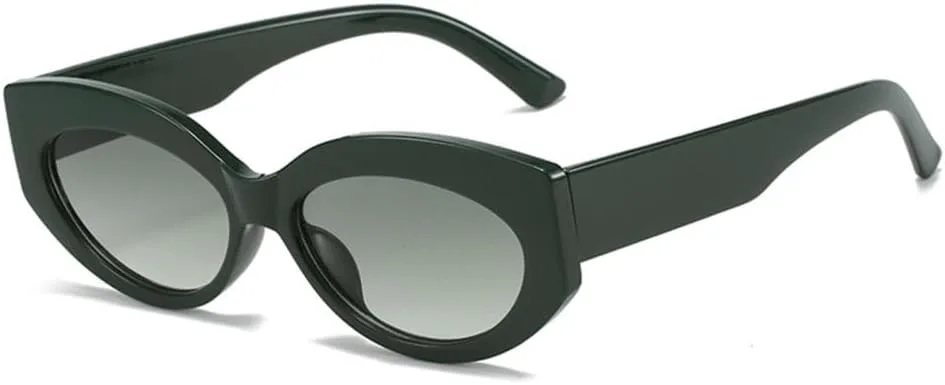 

Солнцезащитные очки LVTFCO Retro Cat Eye Jelly Color для женщин, модные очки с овальными линзами, защита от УФ-излучения UV400 для мужчин, Dark Green Green