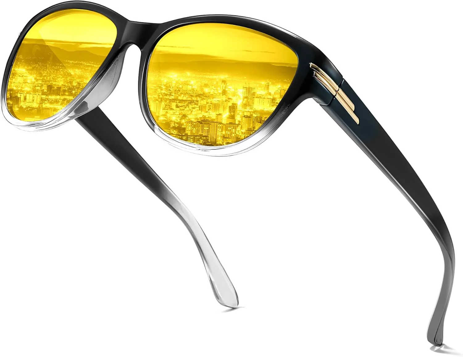 

Очки для ночного вождения LVIOE для женщин и мужчин, поляризованные, желтого цвета, с антибликовым покрытием, модель LN2317, A02 Gradient Black Frame/Night Vision