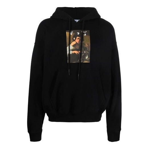 

Толстовка fw21 pattern alphabet printing drawstring pullover version black Off-White, черный