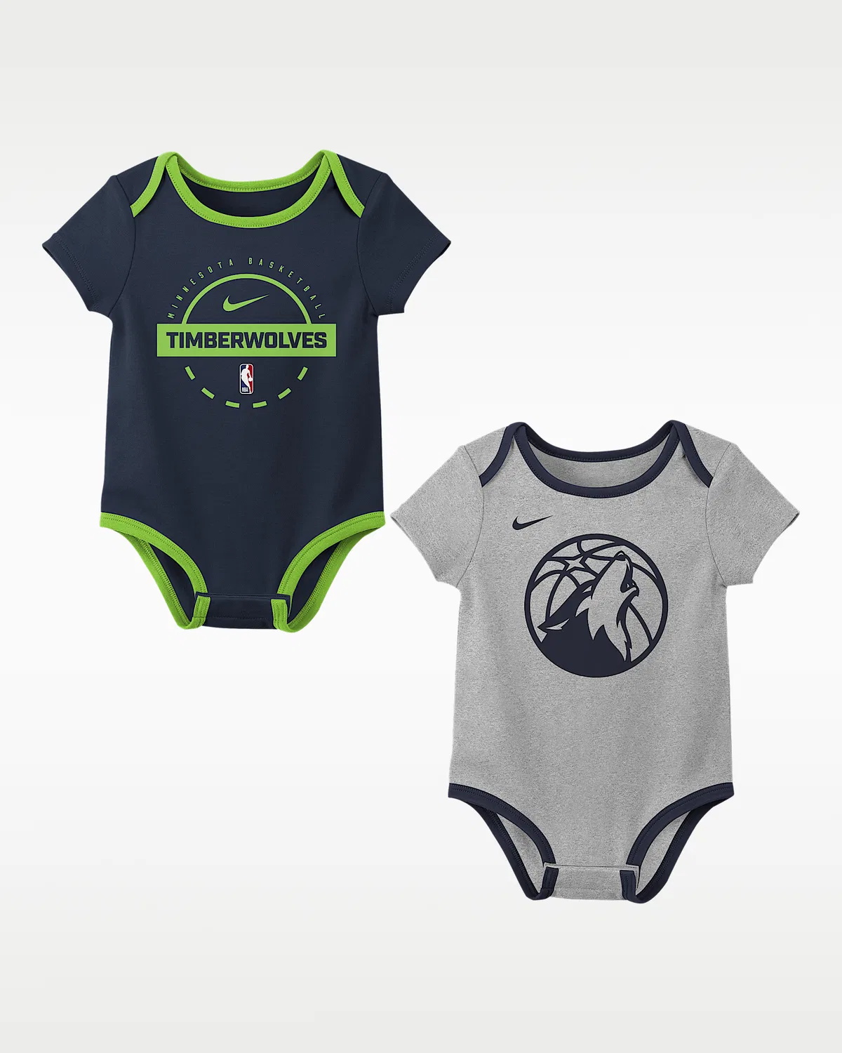 Детский боди NBA (2 шт.) Nike "Minnesota Timberwolves", Navy/Grey — фото 3