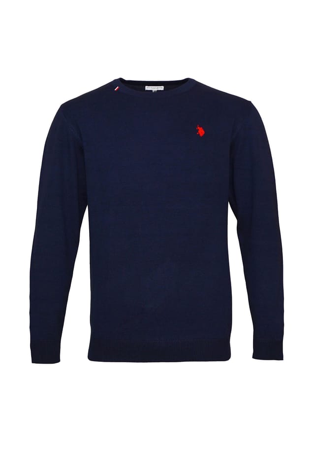 

Вязаный свитер с R-образным вырезом U.S. Polo Assn., синий