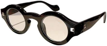 

Солнцезащитные очки в винтажном стиле с заклепками, модные, круглые, в маленькой оправе, для женщин и мужчин, 2027 год. Роскошные солнцезащитные очки в стиле стимпанк MTZJH, Black Clear