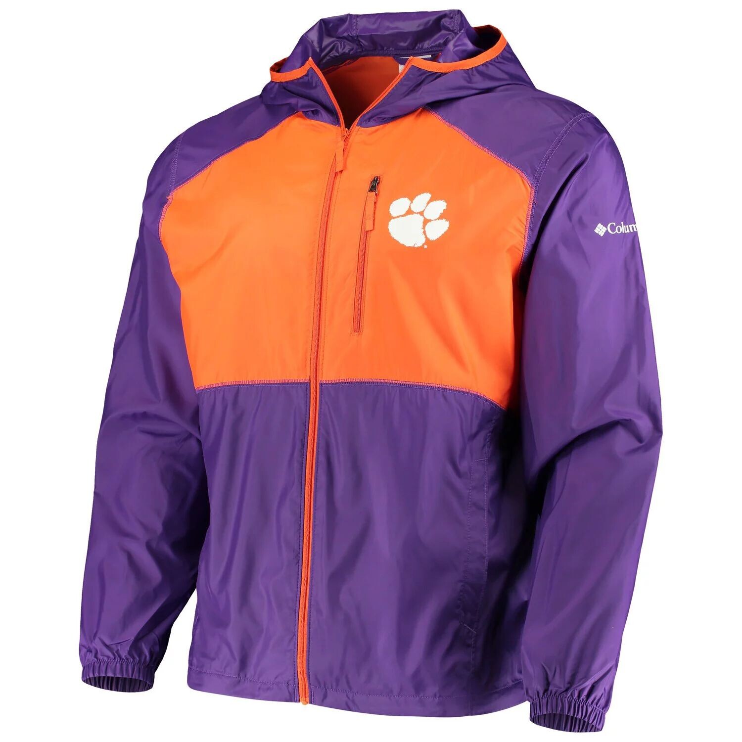 

Мужская толстовка с капюшоном Columbia Purple/Orange Clemson Tigers Flash Forward, ветровка с молнией во всю длину, Серый, Мужская толстовка с капюшоном Columbia Purple/Orange Clemson Tigers Flash Forward, ветровка с молнией во всю длину