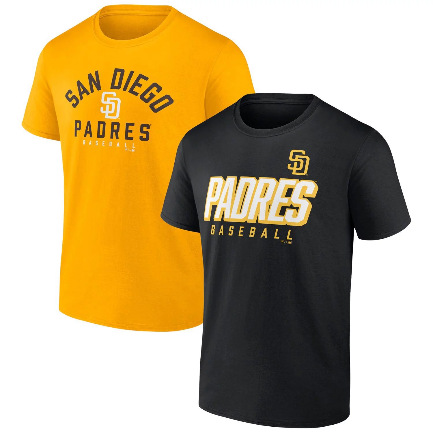 

Мужской комплект футболок черного/золотого цвета с логотипом San Diego Padres Player Pack Fanatics, Черный, Мужской комплект футболок черного/золотого цвета с логотипом San Diego Padres Player Pack Fanatics