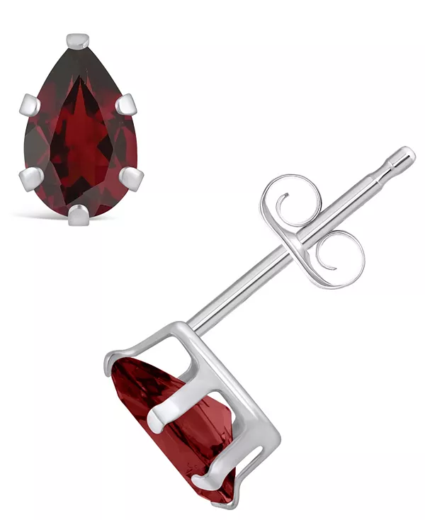 

Серьги-Гвоздики с драгоценными камнями из 10-каратного белого золота Macy'S, garnet