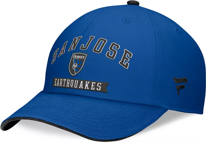 

MLS Adult San Jose Earthquakes Old School Синяя неструктурированная регулируемая шапка Fanatics