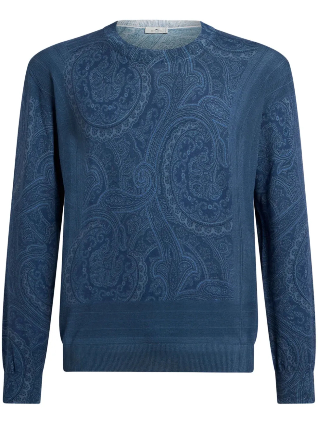 

ETRO свитер из смеси шелка и кашемира с узором пейсли, синий