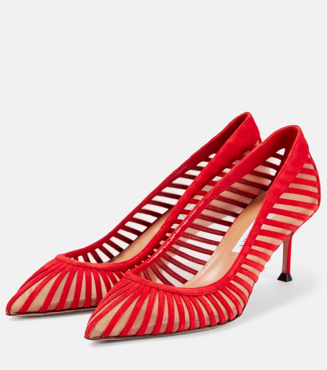 Туфли-лодочки Passions 65 из замши и сетки Aquazzura, Lipstick — фото 4