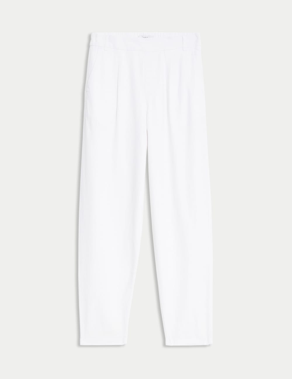 

Зауженные брюки из льна с богатым кроем Marks & Spencer, мягкий белый