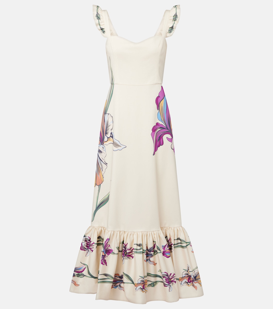 

Платье миди из хлопковой смеси с пряничным цветочным узором La DoubleJ, Iris Placee