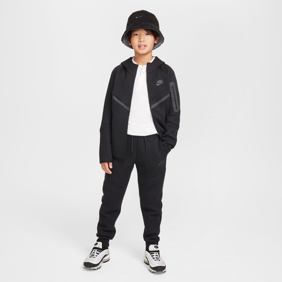Толстовка с капюшоном на молнии Nike Sportswear TCH FLC, черный — фото 4