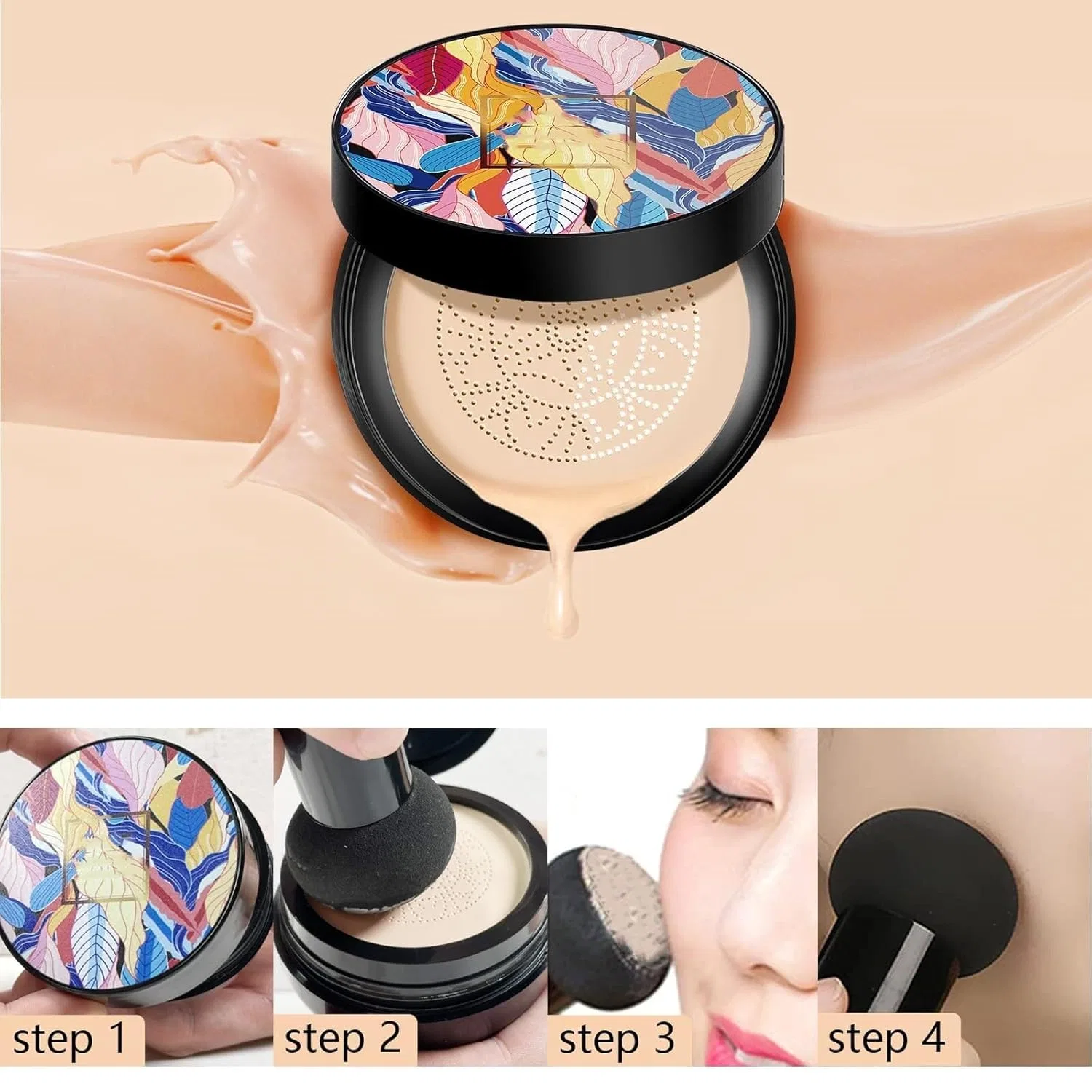 Крем для лица Laosshu — CC- с воздушной подушкой и грибовидной головкой, стойкий, матовый, увлажняющий консилер, 20 г — фото 2