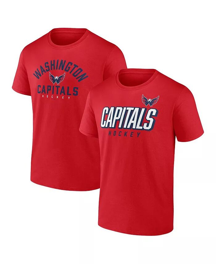 

Комплект из двух мужских красных футболок с надписью Washington Capitals Fanatics