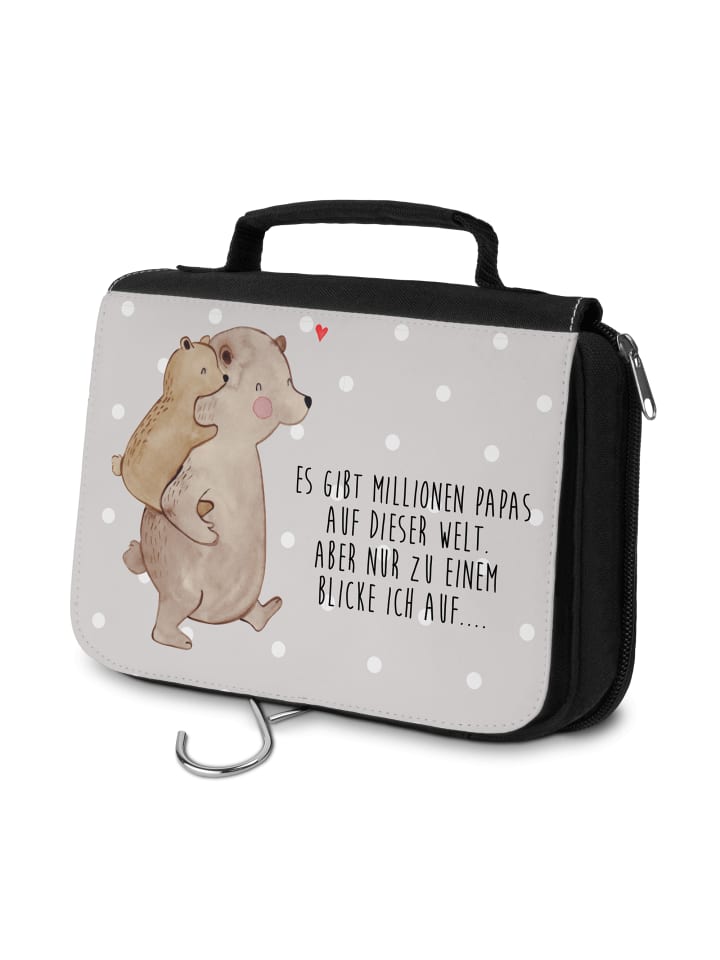 

Mr. & Mrs. Panda Косметичка Papa Bear с надписью, пастельно-серого цвета