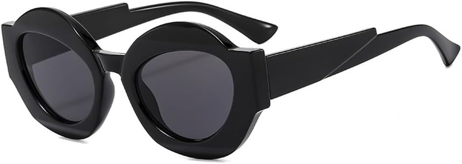 

Ретро уникальные двухцветные овальные солнцезащитные очки для женщин, модные прозрачные градиентные линзы, защита от УФ-излучения UV400, мужские солнцезащитные очки в стиле панк с леопардовым принтом TKKTLLT, Black Gray