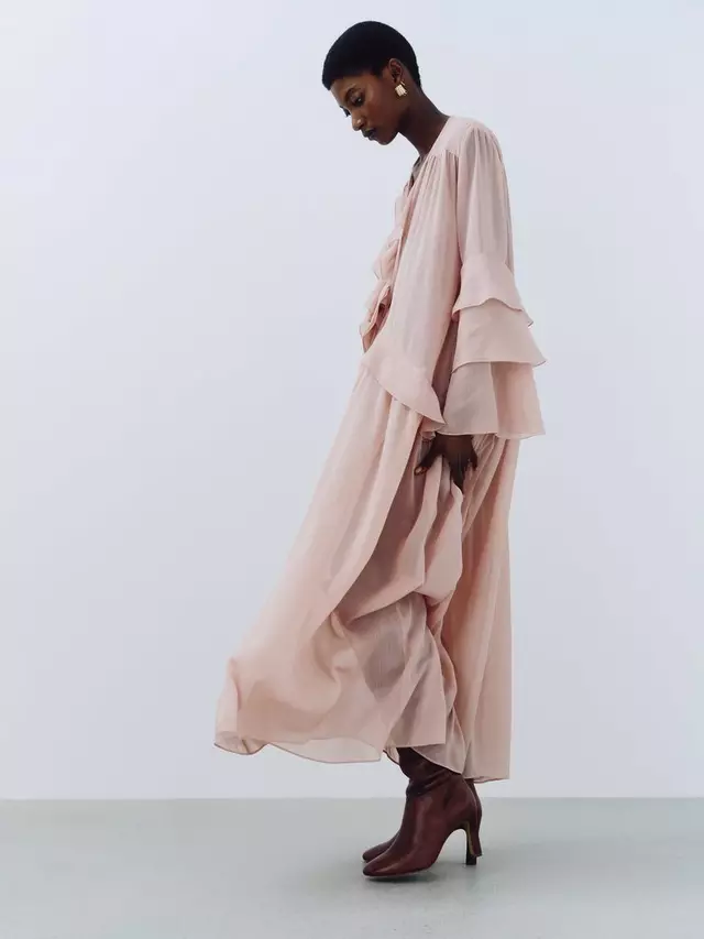 

Платье John Lewis Ruffle Maxi, цвет pale/pink