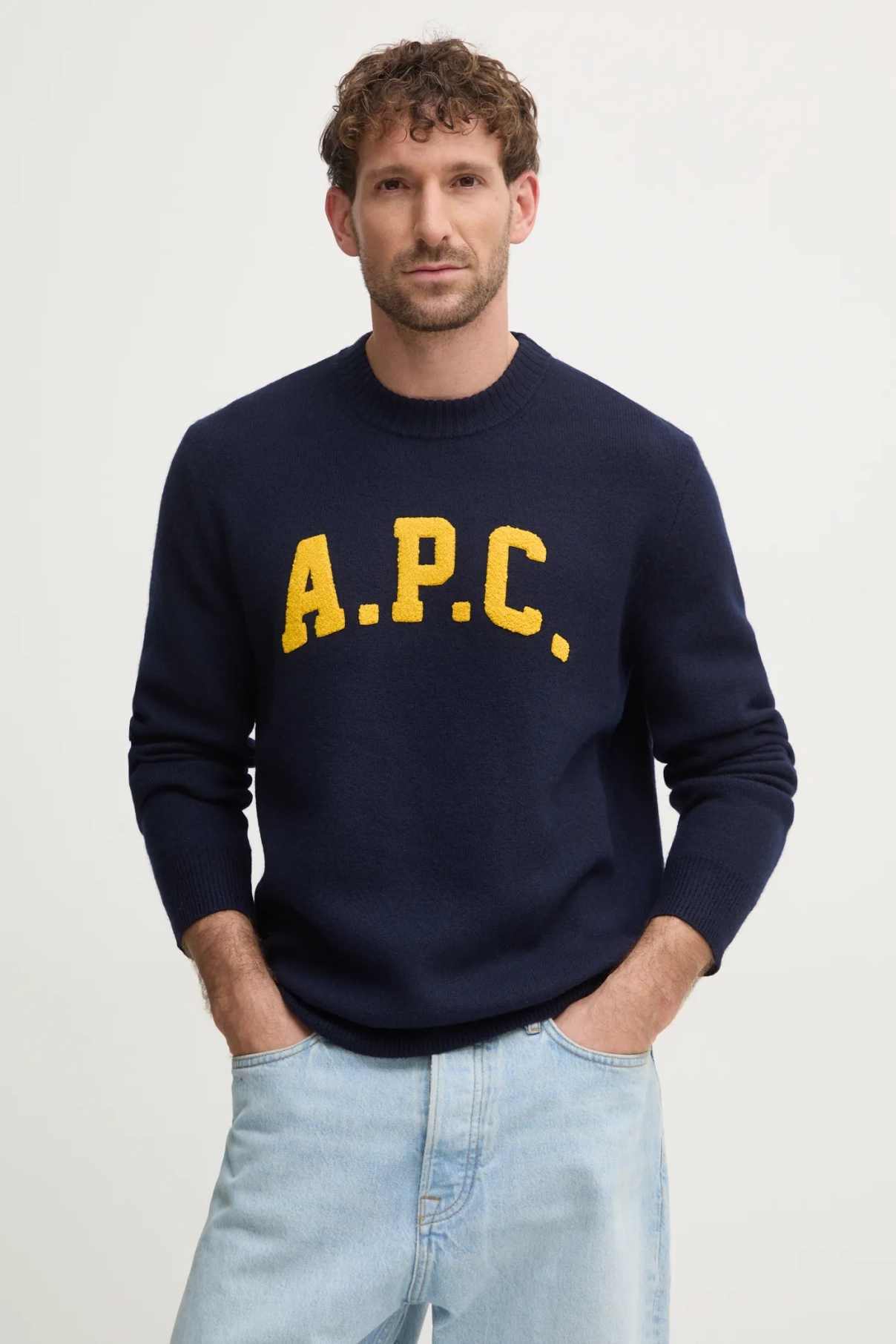 

Шерстяной свитер Джошуа с подтяжками A.P.C., темно-синий