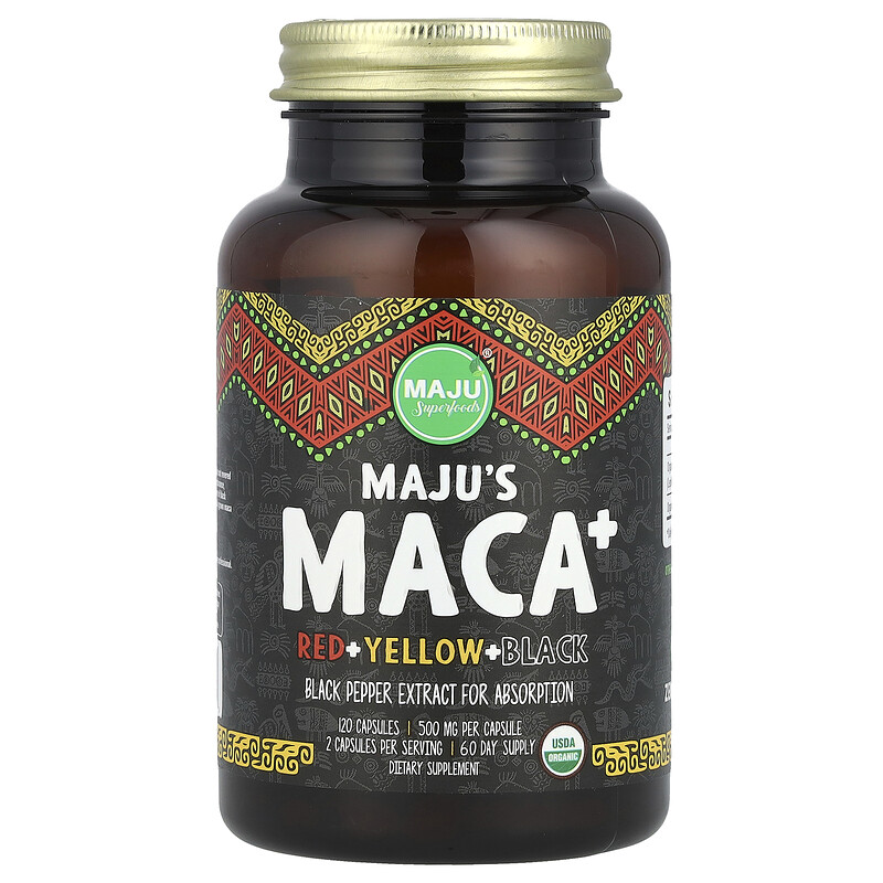 

Maju Superfoods, Maju's Maca +, 120 капсул