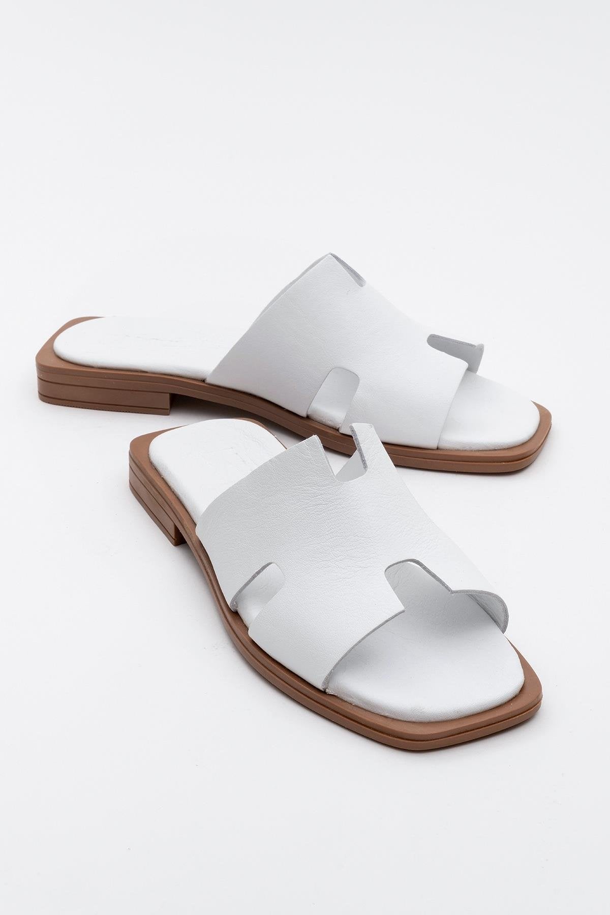 Jez Кожаные Сланцы (Женские) Forever & Always Shoes, белый