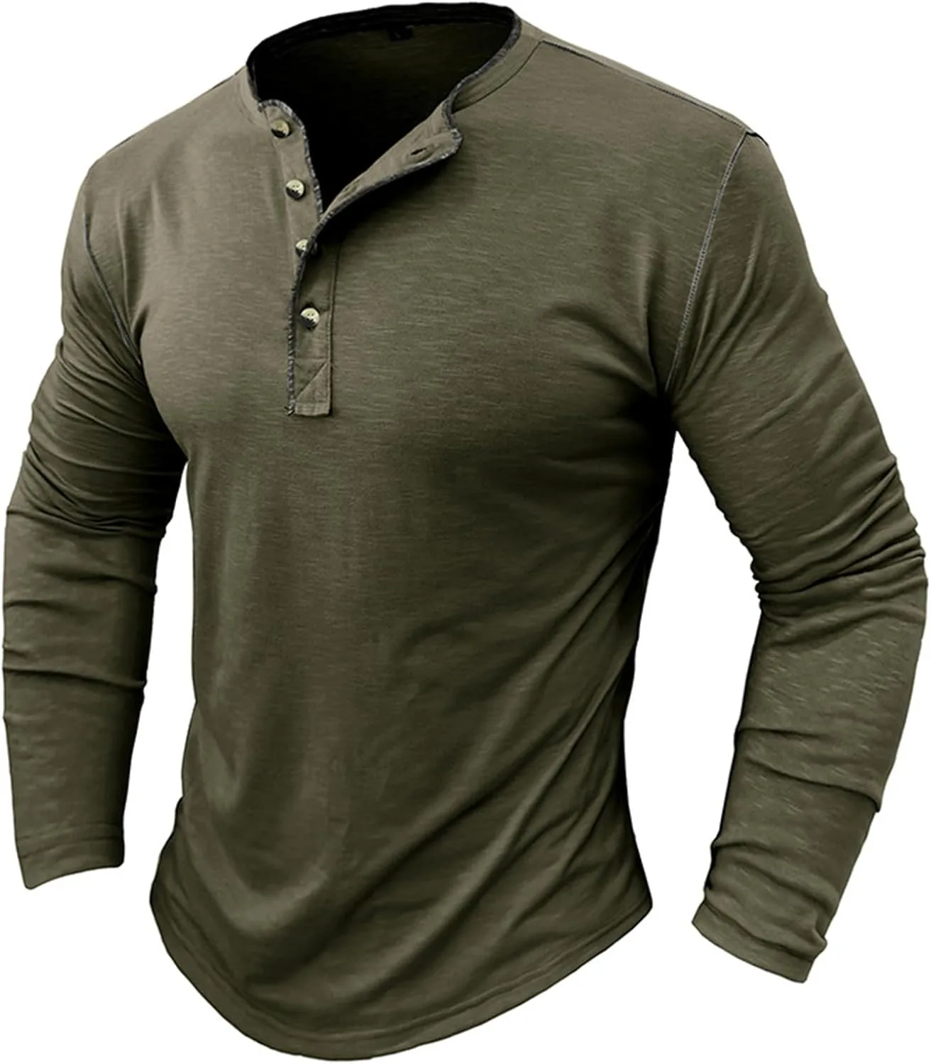Мужская футболка с длинным рукавом Henley Slim Fit