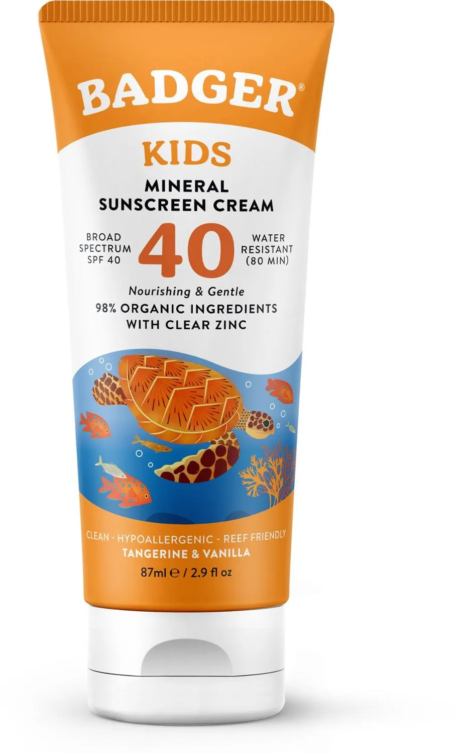

Детский минеральный солнцезащитный крем SPF 40 Badger, None