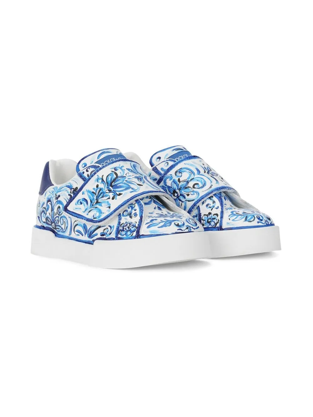 

Кеды Portofino Light с принтом Majolica Dolce & Gabbana Kids, белый