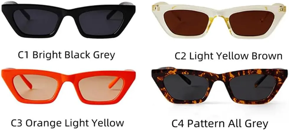 

Модные солнцезащитные очки в маленькой оправе «кошачий глаз» для женщин и мужчин, солнцезащитные очки с защитой от УФ-излучения UV400 UJNHGQ, C3orange Light Yello